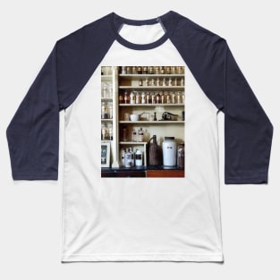 Pharmacists - Mortar and Pestle and Bottles on Shelves Baseball T-Shirt